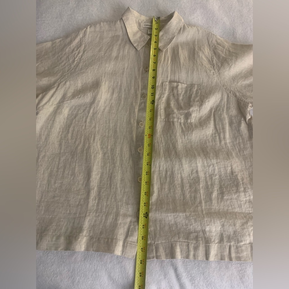 Coldwater Creek 100% Linen Camp Button Up Plus Shirt 1X - Picture 10 of 14